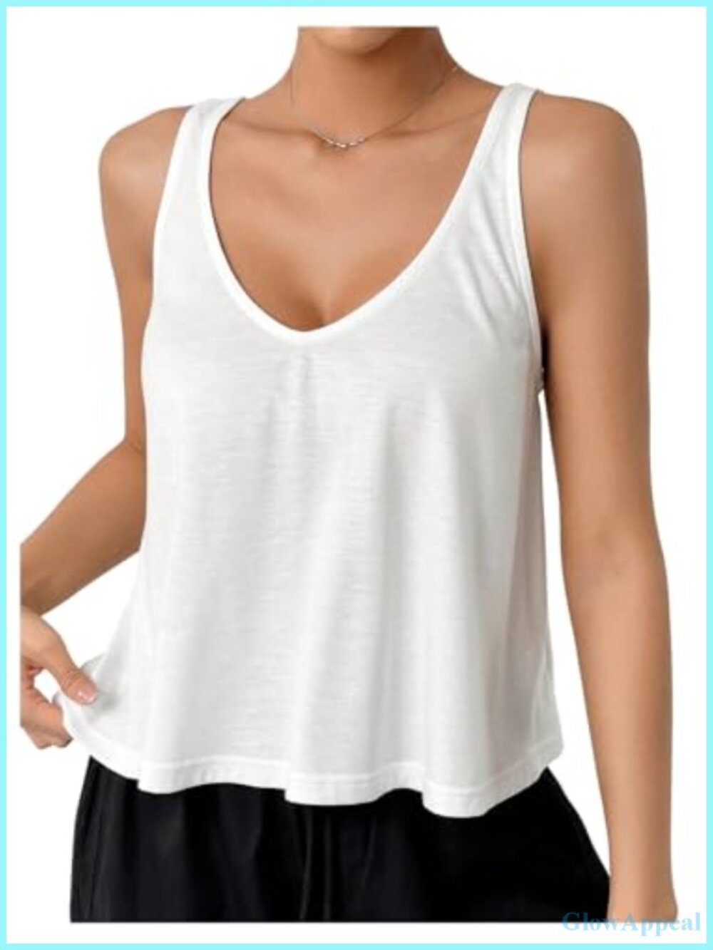 Flowy Loose Fit V Neck Sleeveless Backless Tank Top Crop